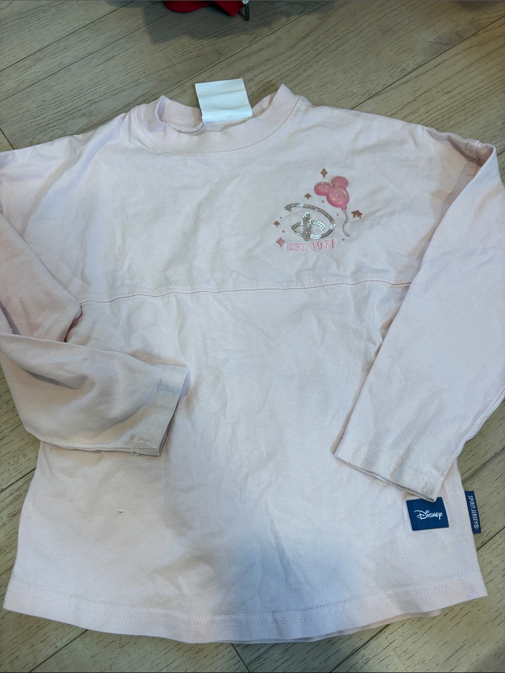 Disney Light Pink Girls' Long-Sleeve Tee with Sparkle Minnie Graphic